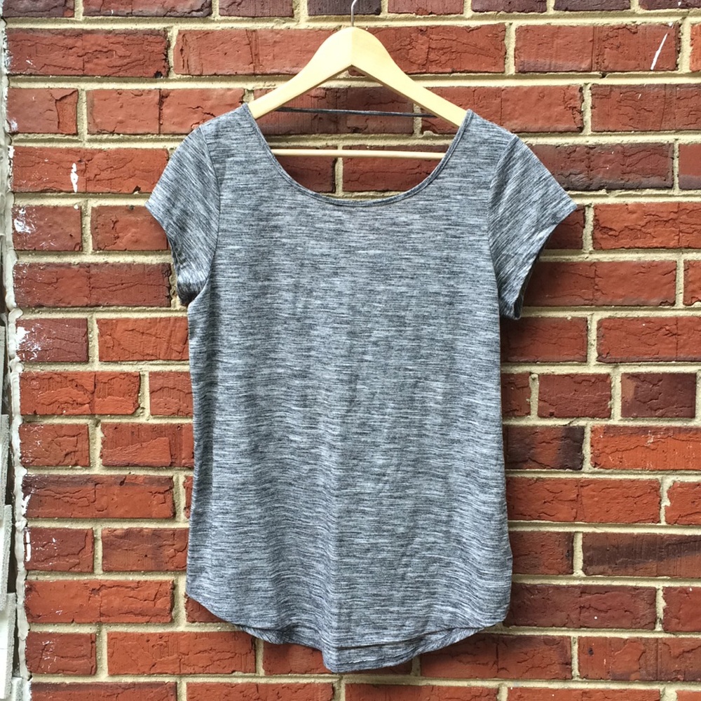 Open back gray top